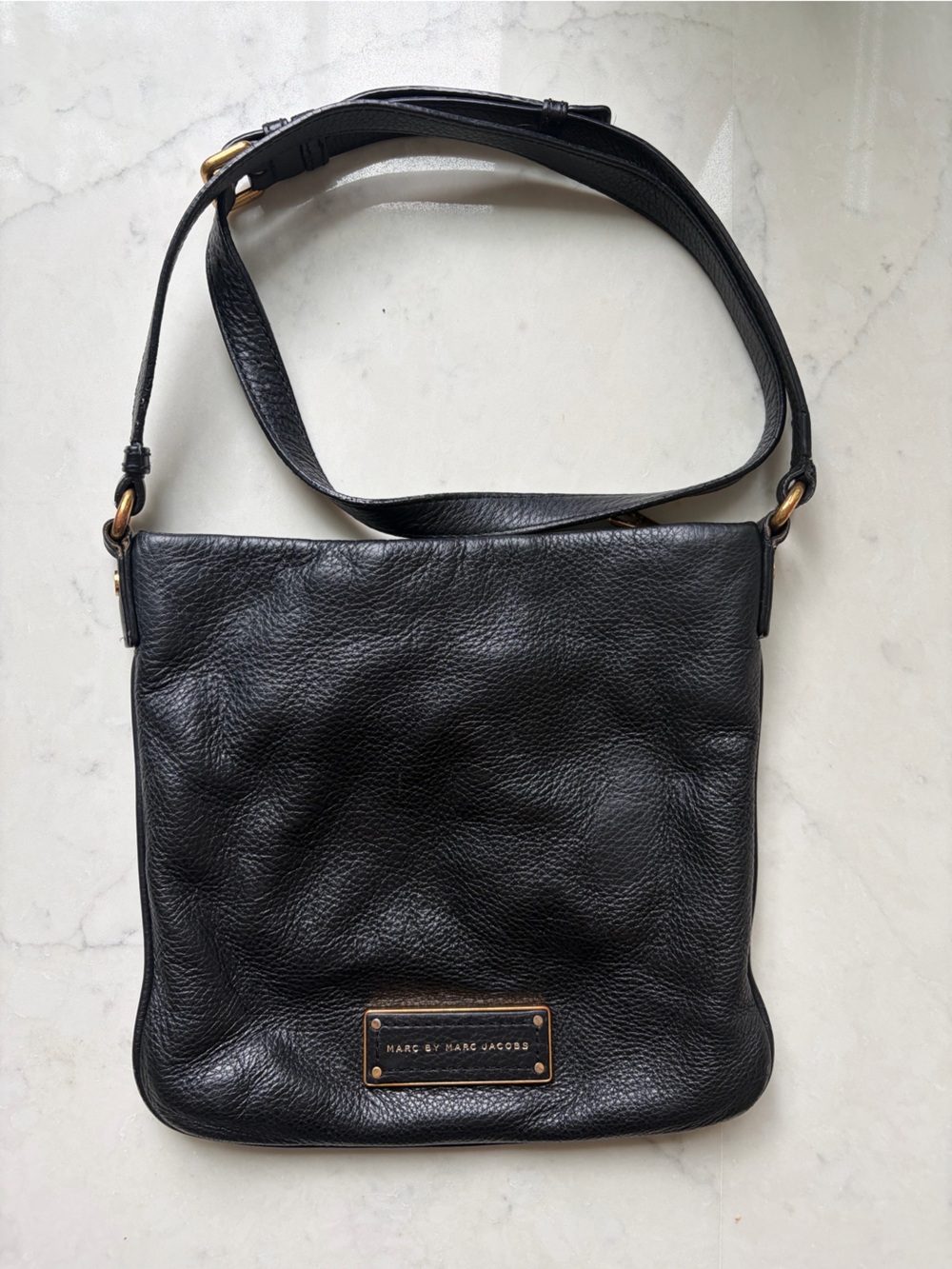 Marc By Marc Jacobs Black Pebbled Leather Too Hot to Handle Crossbody bag
